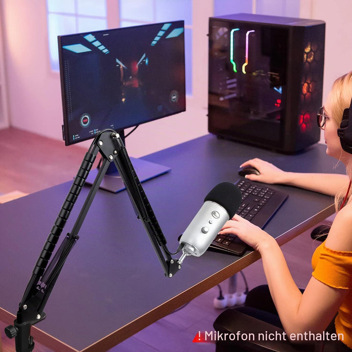 Blue Yeti Mikrofon Arm mit Popschutz Professioneller Mikrofon Ständer Kompatibel mit Blue Yeti, Yeti