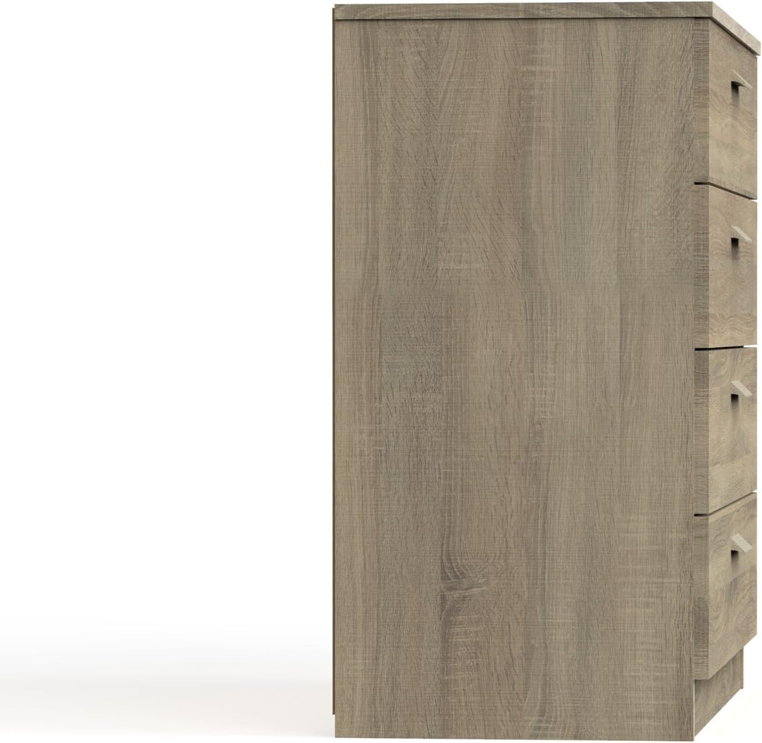 Muebles Pitarch | Kommode 4 Schubladen mit Metallführungen, Schlafzimmerkommode, Cambrian Eiche, 78x
