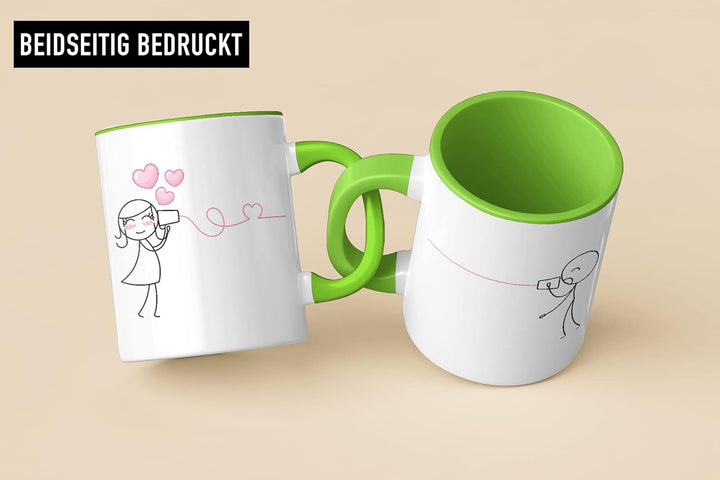 Trendation - Fernbeziehung Geschenk Tassen Set Partner Liebe Geschenk für Freundin Freund Liebesgest
