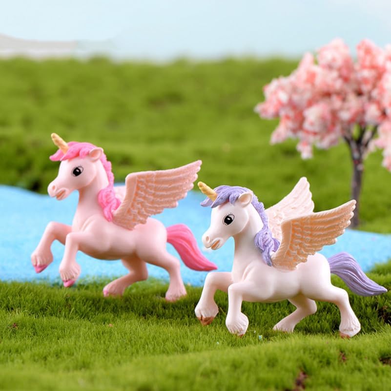 jojofuny 6st Pegasus-Einhorn Harz Mini Kleine Einhorn-skulptur Einhorn-Party Begünstigt Einhorn Kuch