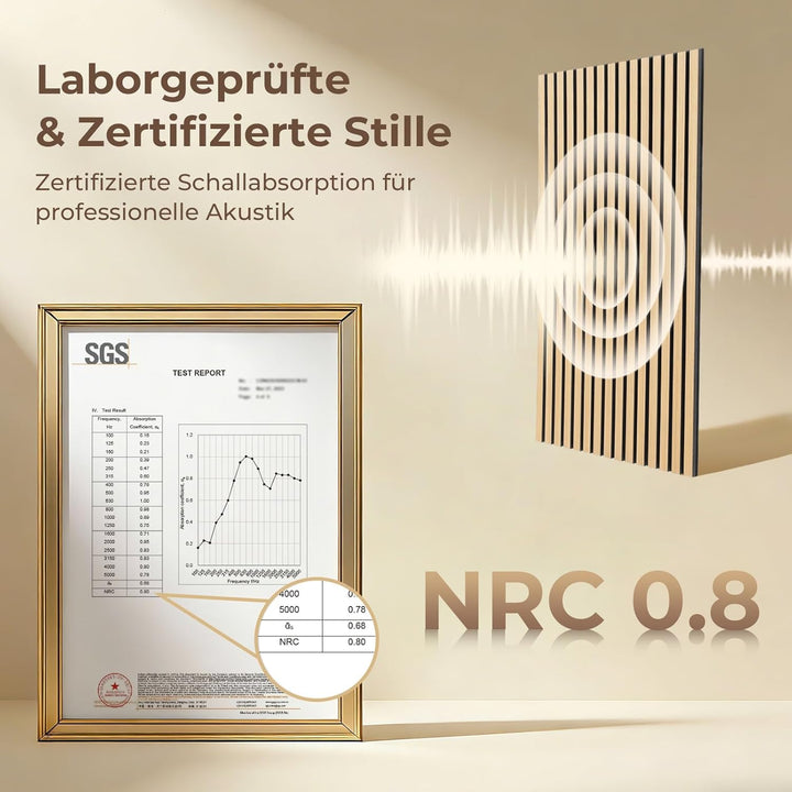 Akustikpaneele 120 x 60 x 2,1 cm, Ohuhu 2 Stück Schallschutzplatten in Holzoptik, Modernes Wandpanee