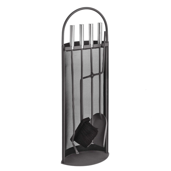 Lienbacher Kaminbesteck 344 - Anthrazit Grau beschichtet mit Griffen aus Edelstahl B/H/T = 23/66/15