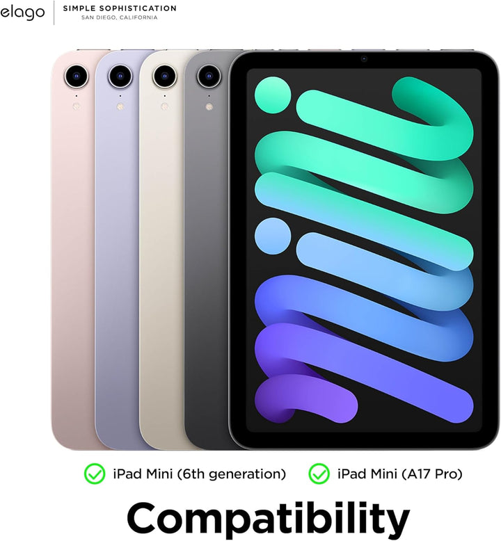 elago Magnetische Folio Hülle Kompatibel mit iPad Mini 8.3 Zoll 6. Generation - Rückwand kann an Met