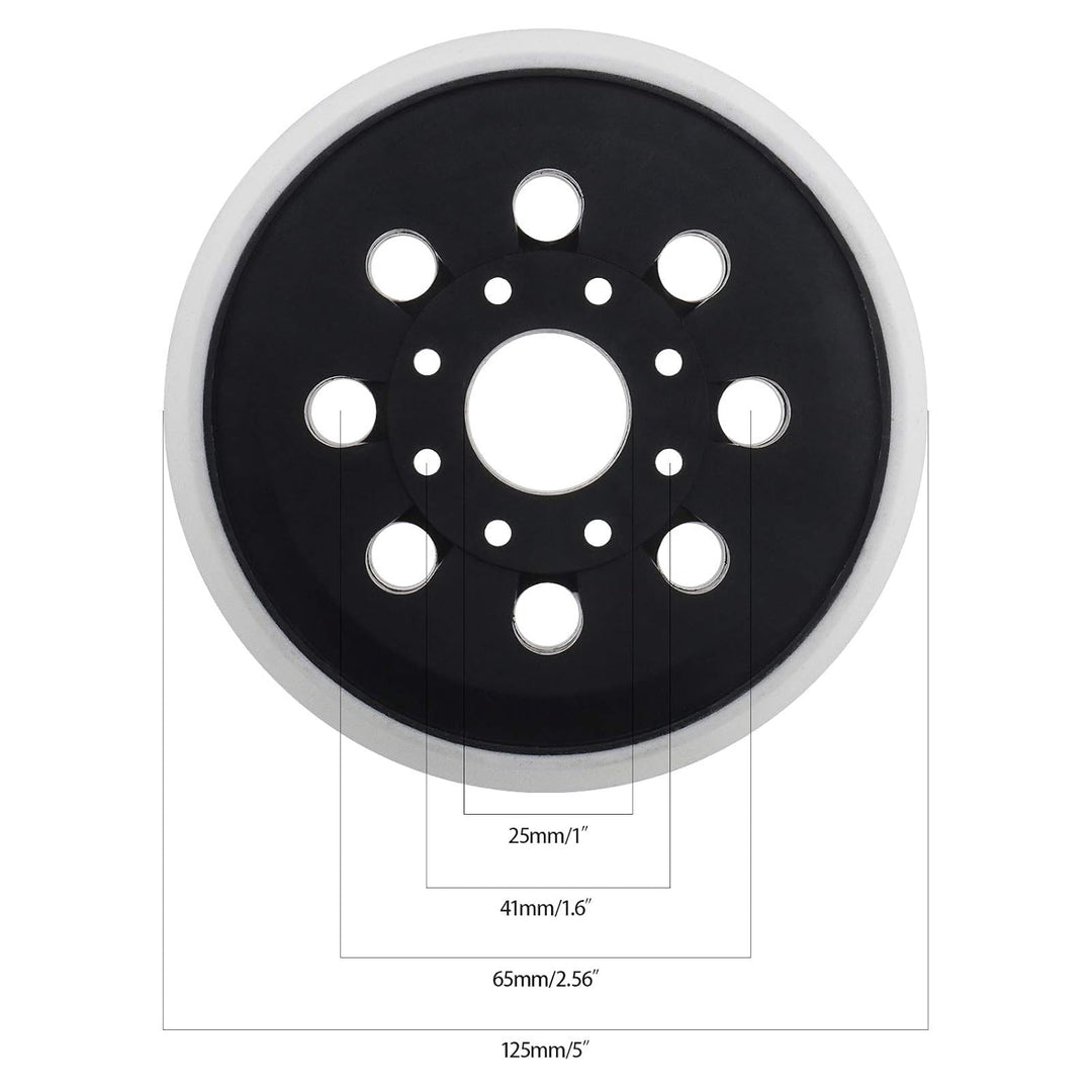 125 mm Klett-Schleifunterlage, Ersatzteil, kompatibel mit Bosch GEX125-1A PEX220 PEX220A Skil 7402 7