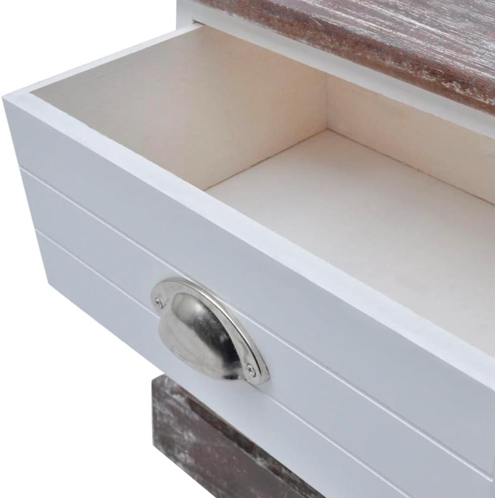 vidaXL 2X Nachttisch Holz Landhaus Schrank Nachtkonsole Telefontisch Kommode, 2
