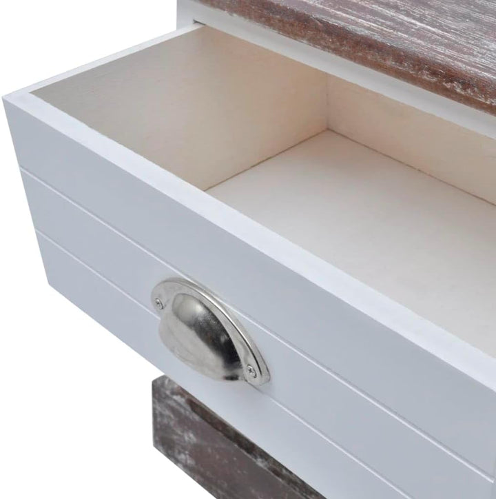 vidaXL 2X Nachttisch Holz Landhaus Schrank Nachtkonsole Telefontisch Kommode, 2