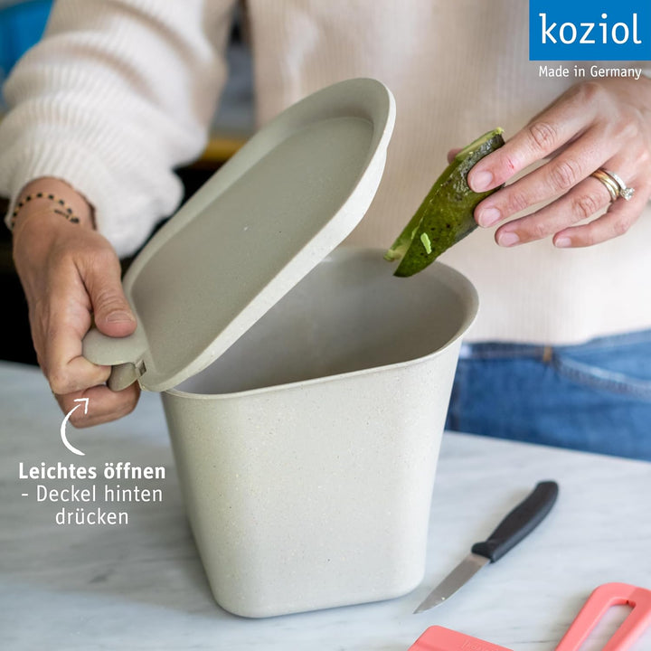 Koziol BIBO Biomülleimer 3 Liter mit Deckel | Küchenabfalleimer, Komposteimer | biozirkulärer Kunsts