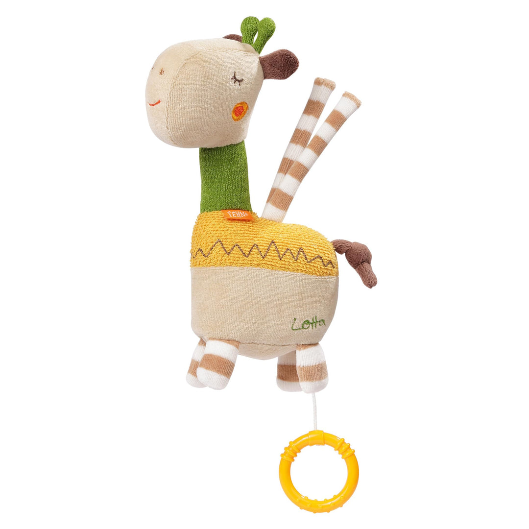 Fehn Spieluhr Baby Einschlafhilfe Giraffe - Kuscheltier mit Befestigung - Einschlafhilfe Melodie Sch