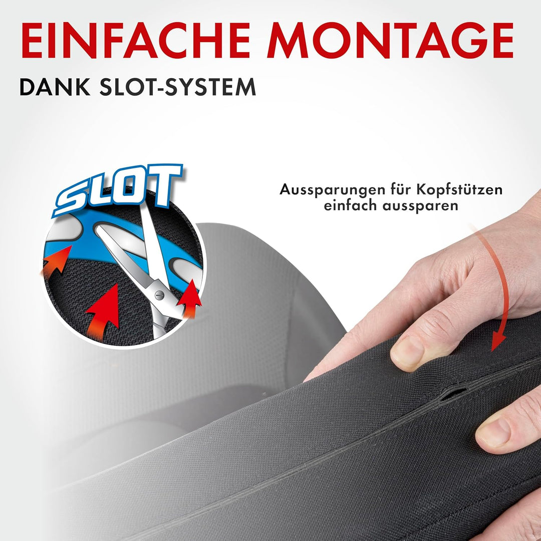 Walser Auto-Sitzbezug Komplettset Portland, Auto-Schonbezüge für Normalsitze, 2 Vordersitzbezüge, 1