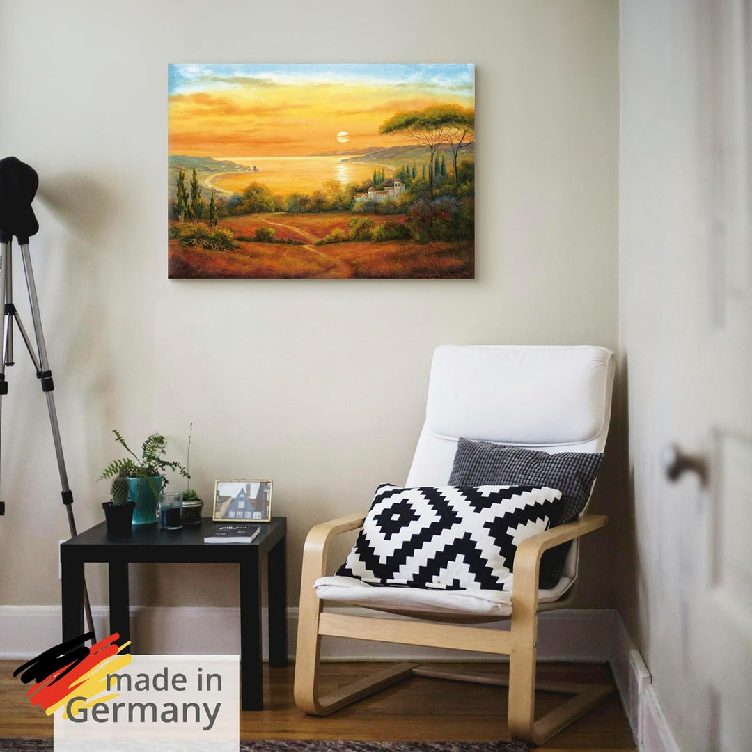 ARTland Leinwandbilder Wandbild Bild auf Leinwand 100 x 70 cm Landschaften Europa Italien Malerei Oc