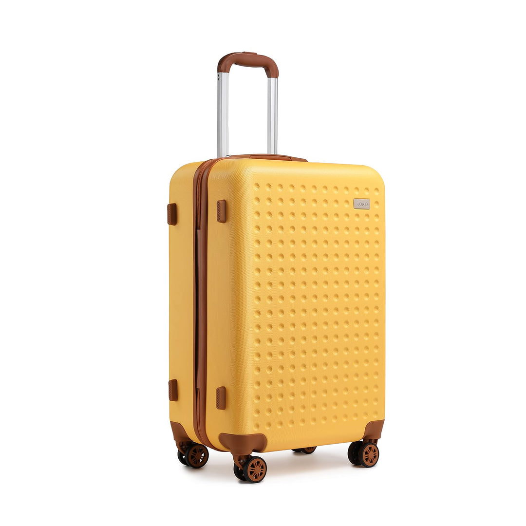 KONO Koffer Trolley Gross Hartschalenkoffer Reisekoffer von ABS Hartschalen Handgepäck mit 4 Spinner