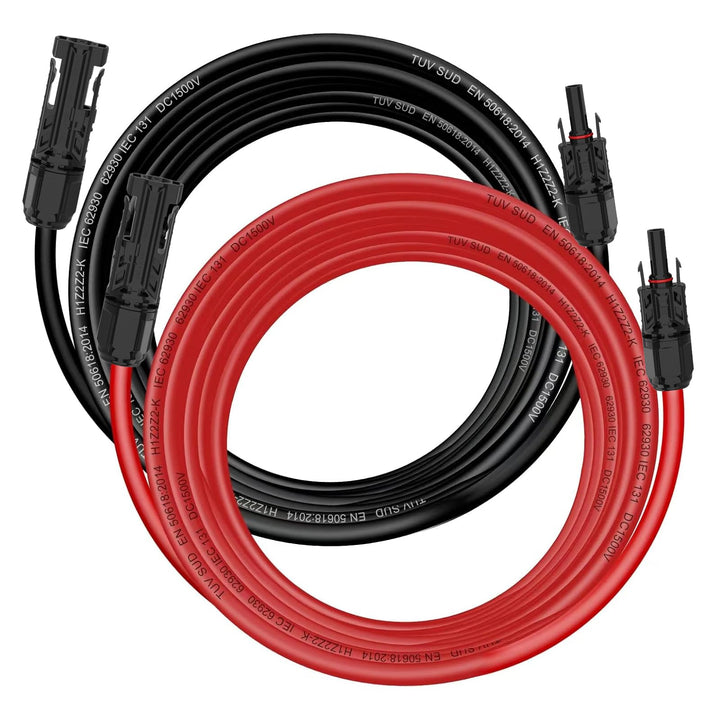 Solarkabel 4mm²/6mm², Solarkabel Verlängerung 1/2/3/5/8/10/13/15M (3M-AWG12/6mm) 3M-AWG10/6mm, 3M-AW
