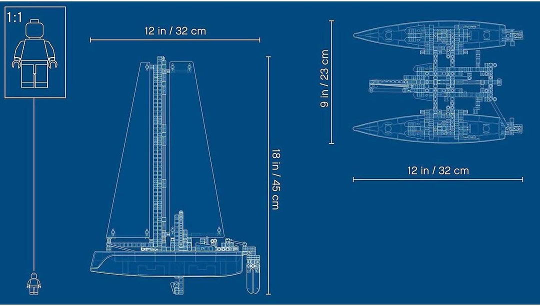 LEGO Technic Catamaran 42105 Model Sailboat Building Kit, New 2020 (404 Pieces)