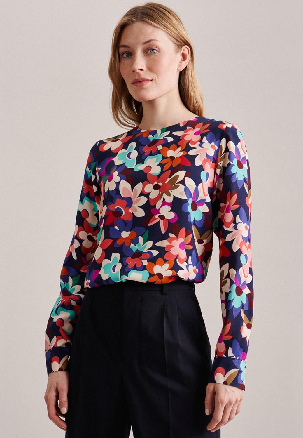 Seidensticker Damen Regular Fit Langarm Bluse 36 Blau, 36 Blau