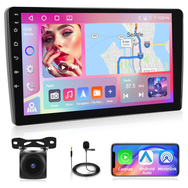 4GB+64GB Autoradio für FIAT 500L 2012 Radio mit Wireless Carplay, 10 Zoll Bildschirm Android Auto Ca