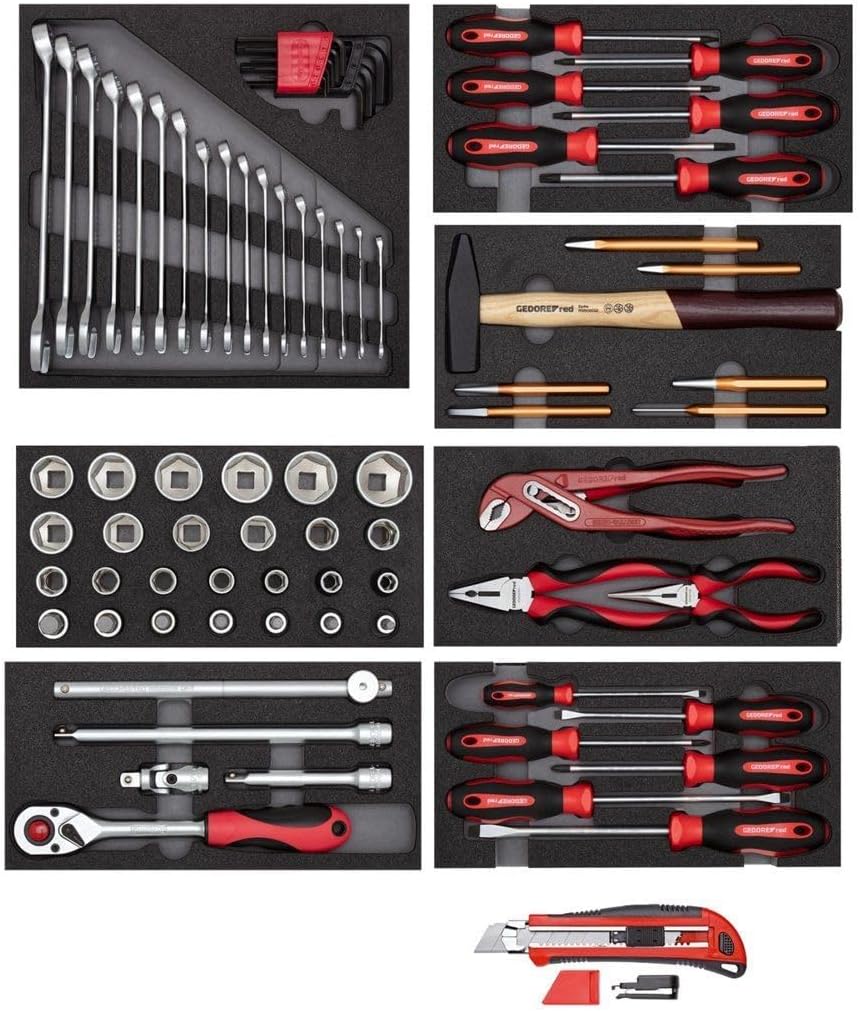 GEDORE red Werkzeugsatz in Schaumstoffmodulen, 81-teilig, 81-teilig