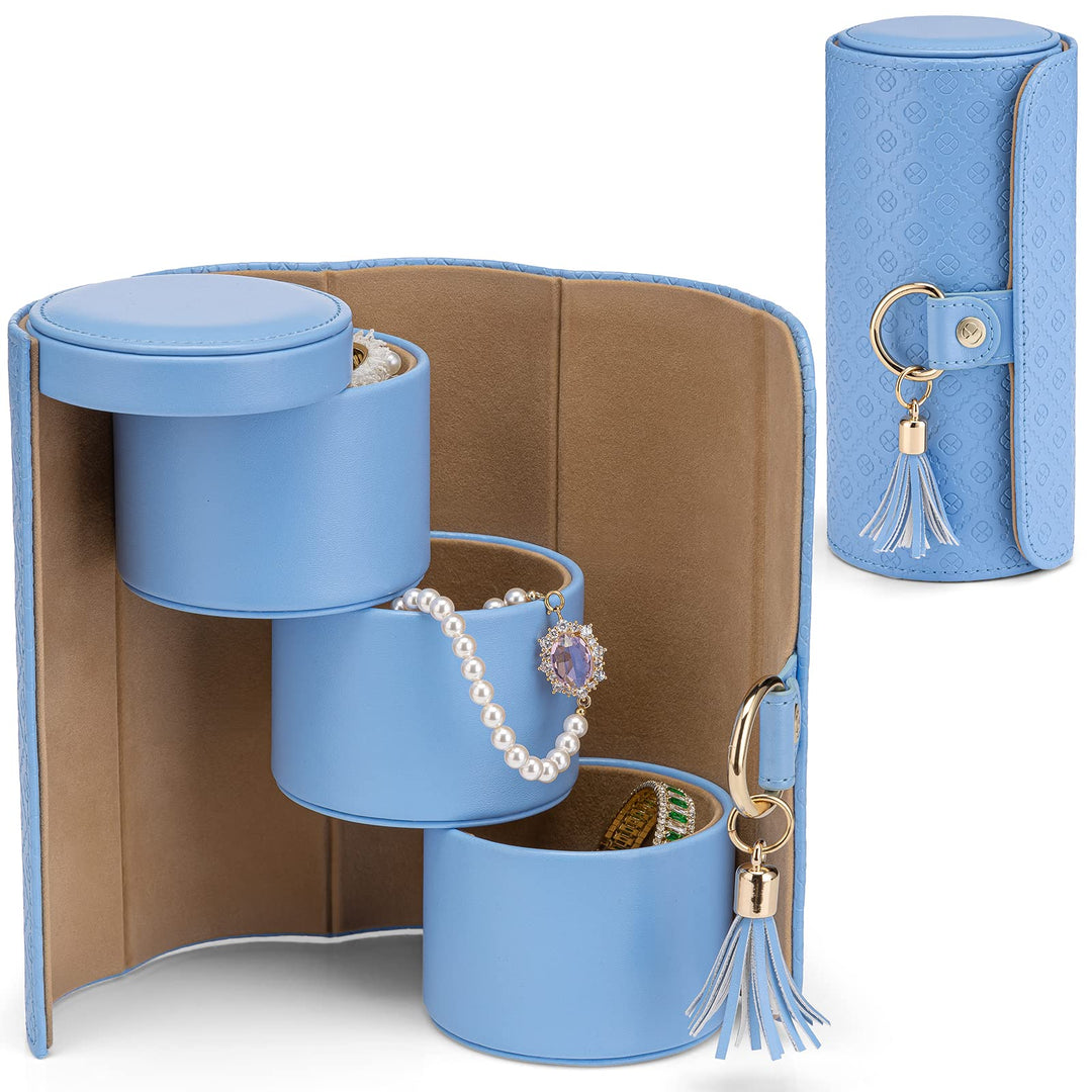 Vlando Weihnachtsgeschenke für Mutter, Frauen, Ehefrau – Reise-Schmuck-Oragnizer, 3-lagige Schmuck-A