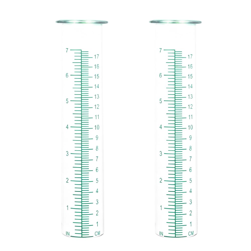 Regenmesser, Ersatzglas, 17,8 cm Fassungsvermögen, 2 Stück, Ersatz-Regenmesser, Schlauch für Garten,