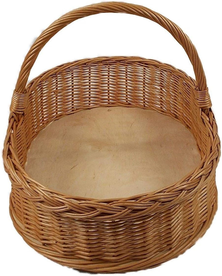 Weidentablett mit Henkel Braun Oval ca. 52x40x35 cm