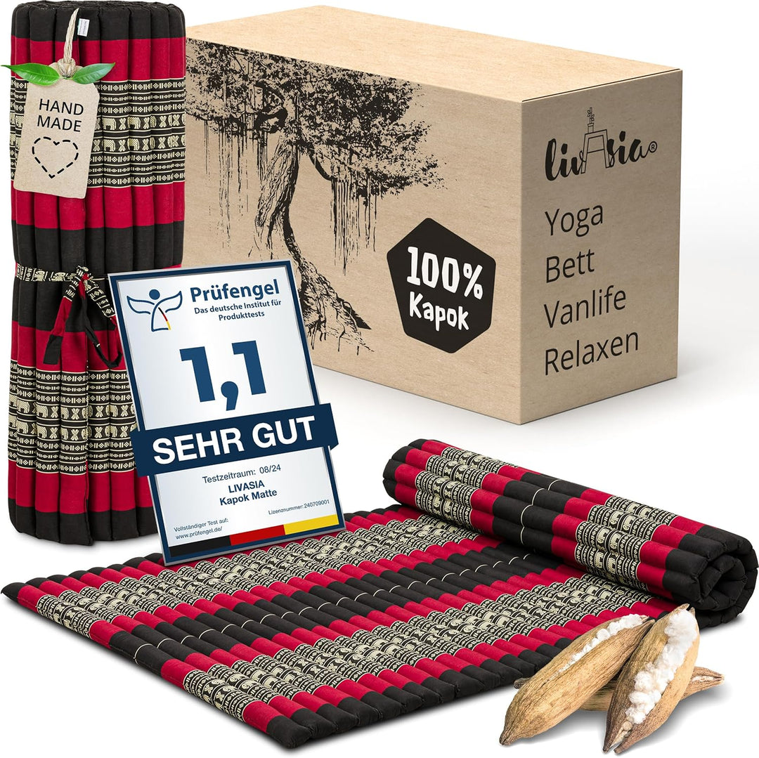 livasia Rollmatte Rollmatratze L-200x110x4,5cm, Gästebett Gästematratze 1 Person, Reisebett Kofferra