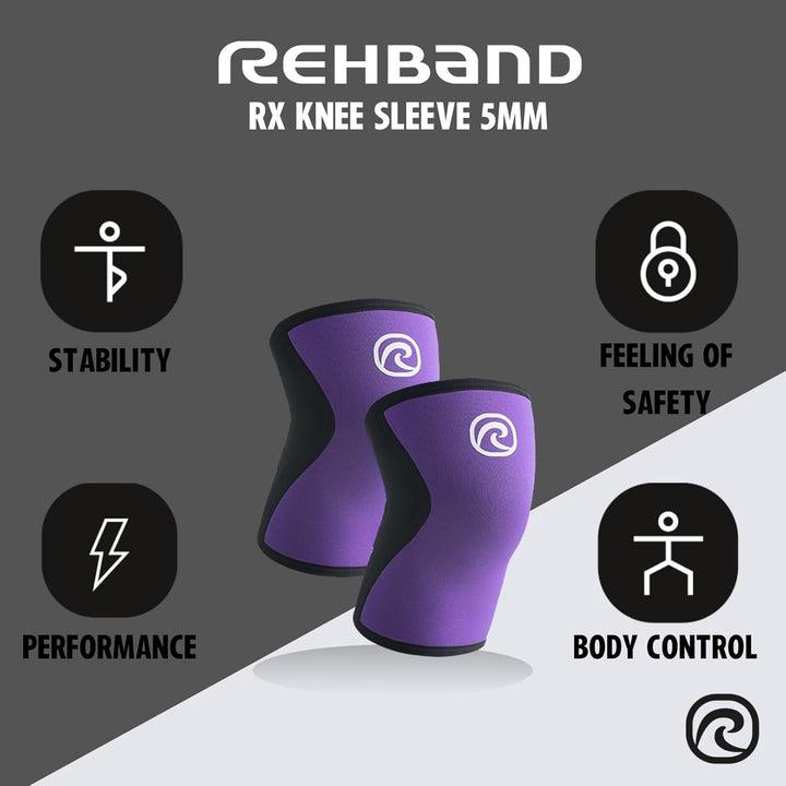 Rehband Kniebandage Kraftsport, Kniestütze für Cross Fit & schweres Training, Knee Sleeve aus 5 mm N