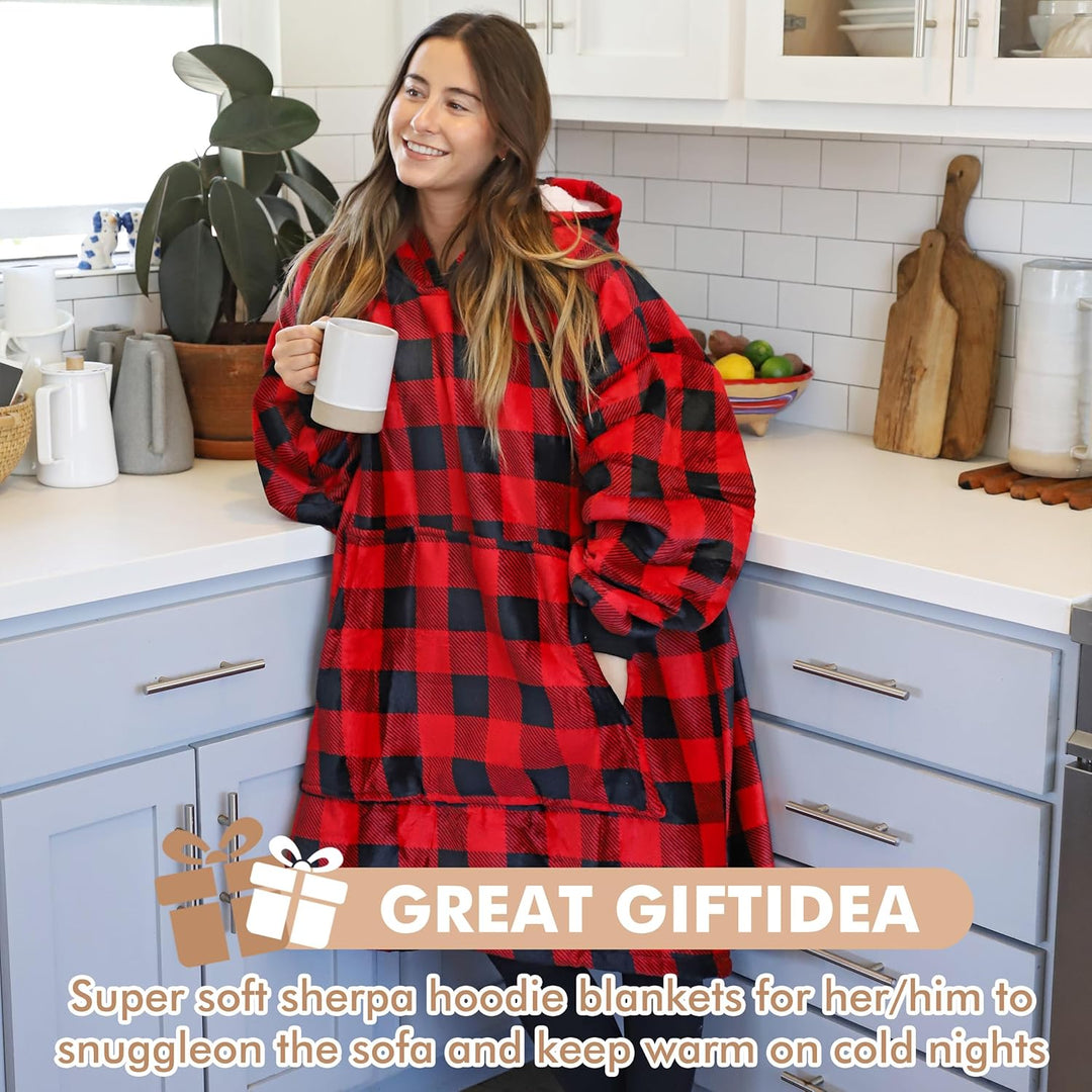 Catalonia Classy Oversized Sherpa Hoodie Decke, grosses Kapuzen-Sweatshirt für Frauen, weiche gemütl