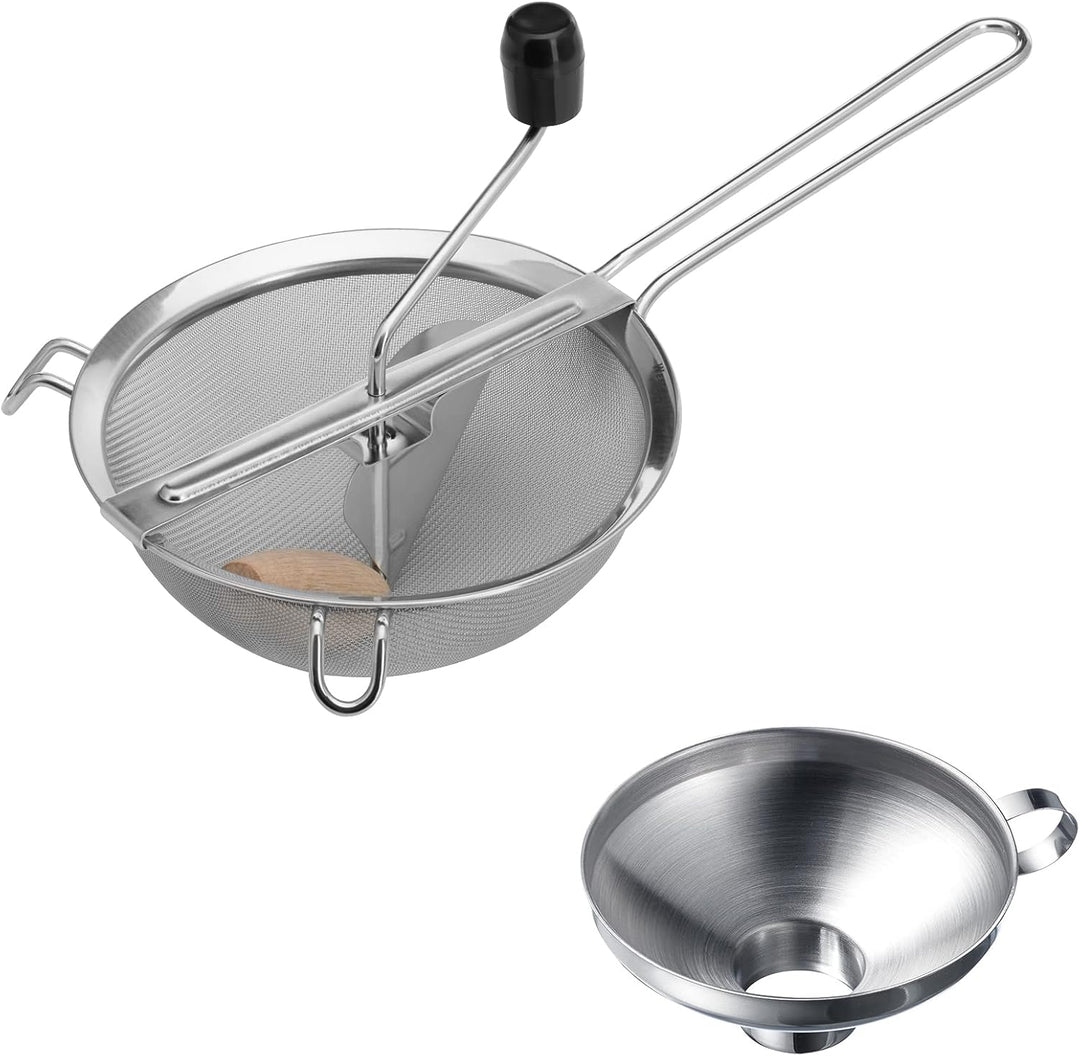 Westmark Einkoch-Set, 1 Passiersieb/Passe-vite + 1 Einmach-/Marmeladen-Trichter mit langem Einfüllst