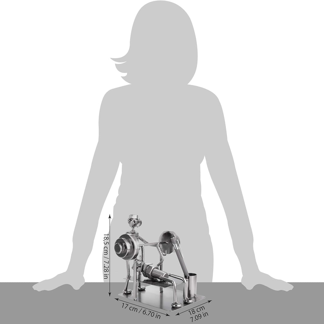 BRUBAKER Schraubenmännchen Bodybuilder Bankdrücken - Handarbeit Eisenfigur Metallmännchen - Metallfi