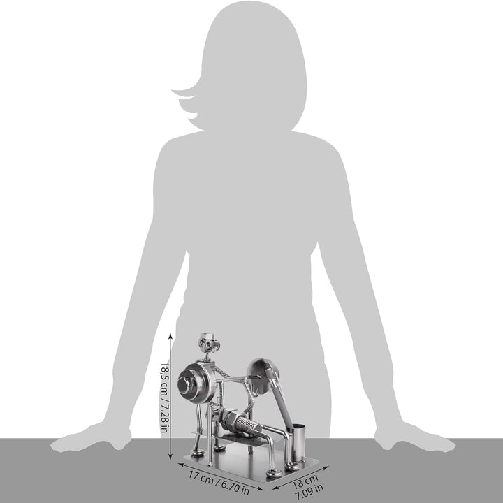 BRUBAKER Schraubenmännchen Bodybuilder Bankdrücken - Handarbeit Eisenfigur Metallmännchen - Metallfi