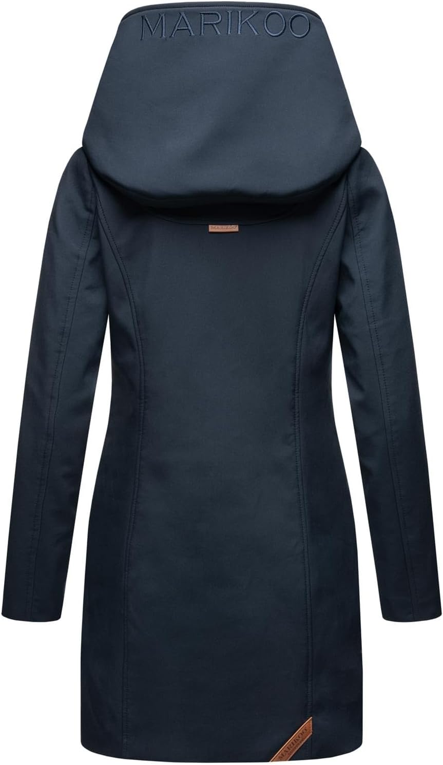 MARIKOO Damen Softshell Jacke Winterjacke wasserabweisend Outdoor lang B856 XS Navy, XS Navy