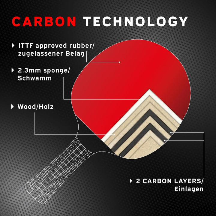 Donic-Schildkröt Carbon Tischtennisschläger Waldner 5000, ITTF Belag, 751805