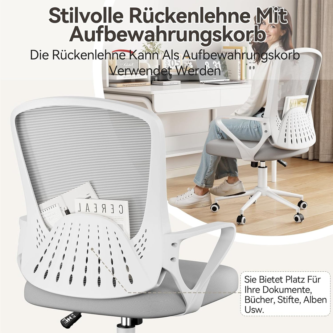 naspaluro Bürostuhl, Ergonomischer Schreibtischstuhl Mit Mesh-Abdeckung, Einzigartiger Lendenwirbels