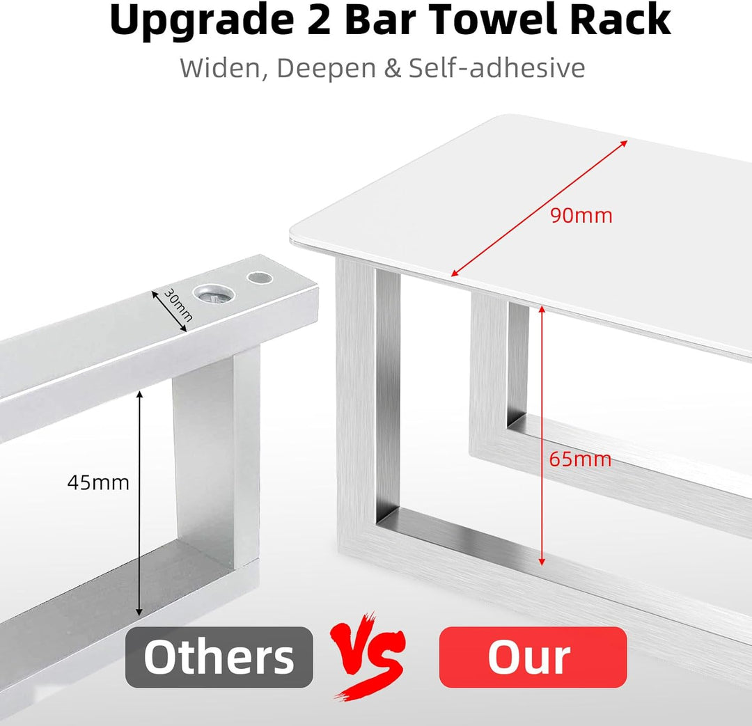 Handtuchhalter Ohne Bohren,Gästehandtuchhalter Selbstklebend 420*90*75mm Edelstahl Badetuchhalter Kl