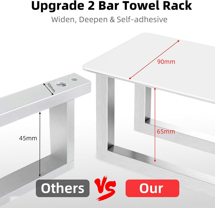Handtuchhalter Ohne Bohren,Gästehandtuchhalter Selbstklebend 420*90*75mm Edelstahl Badetuchhalter Kl