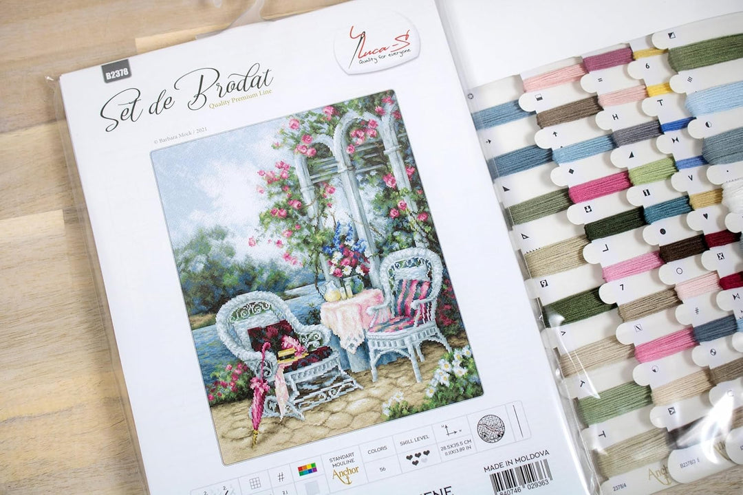 Luca-S B2378 Kreuzstich Set, Mehrfarbig, 35x35cm