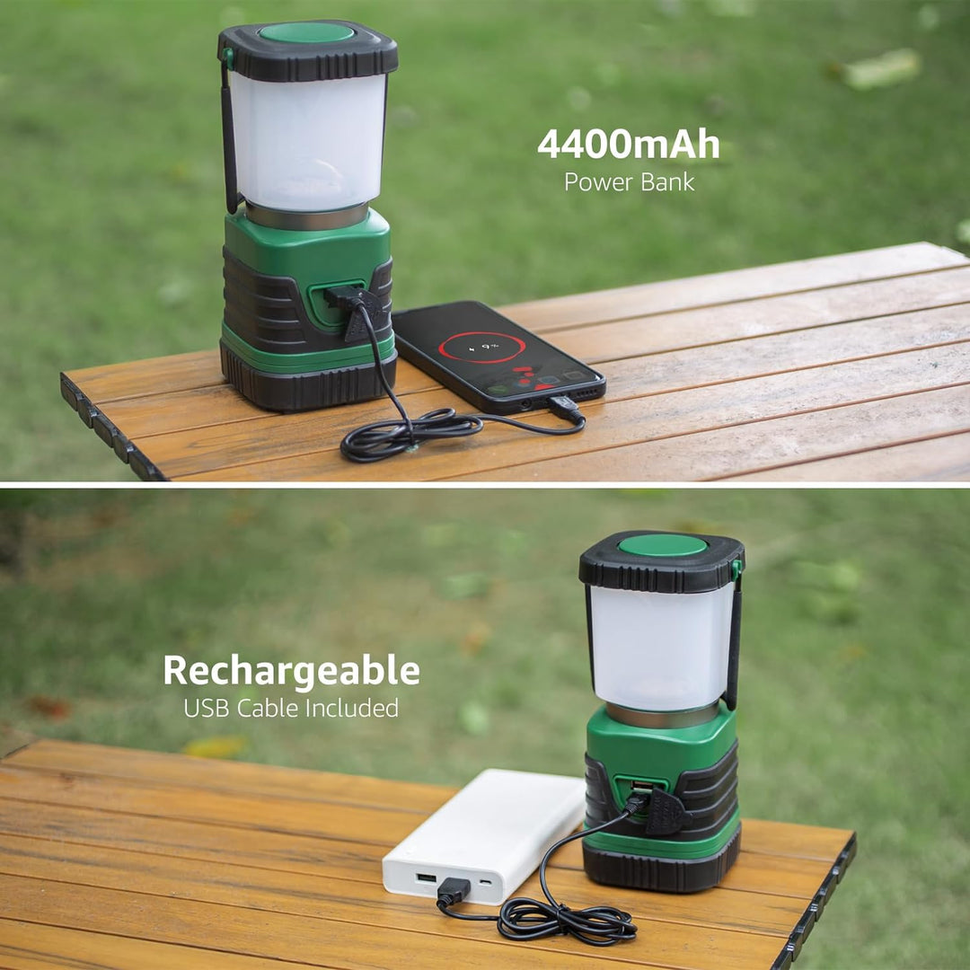 LE LED Campinglampe Tragbar, Superhell wiederaufladbare Suchscheinwerfer mit Bügel und Haken, 4 Hell