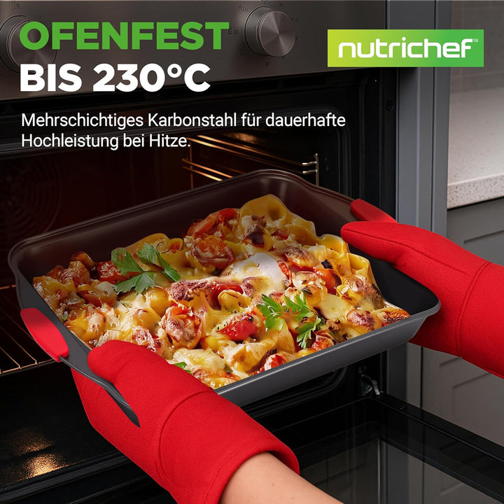 Nutrichef NCSBS10S hitzeroten Silikongriffen, ofenfest, Eisen, schwarz 10 Piece Set Schwarz, 10 Piec