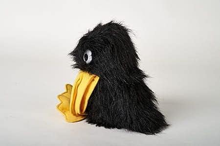 Handpuppe Rabe 28 cm Kuscheltier Plüschrabe Uni-Toys Vogel Plüschvogel