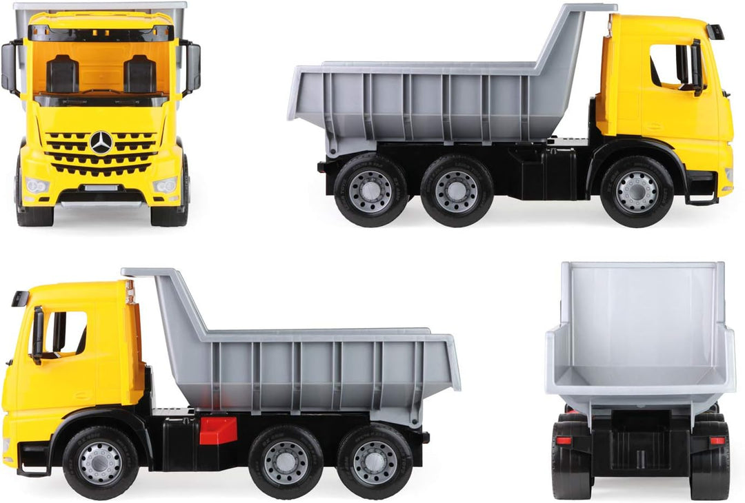 Lena 2064 - Starke Riesen Muldenkipper Arocs, 150 Kg Tragkraft, circa 63 cm, Gelb, Schwarz und Silbe