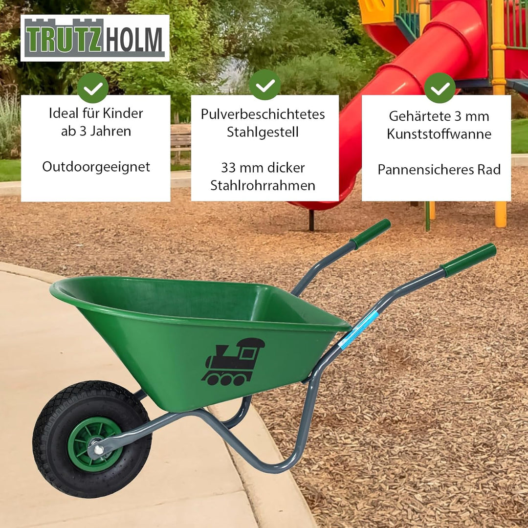 TRUTZHOLM Kinderschubkarre Uni 3,6 kg 40 kg Traglast Stahl Kunststoff Vollgummirad Schiebkarre Garte