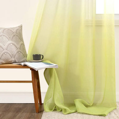 MIULEE Gardinen Transparent Vorhänge Farbverlauf Voile Sheer 2er Set Vorhang mit Ösen Dekoschal Fens
