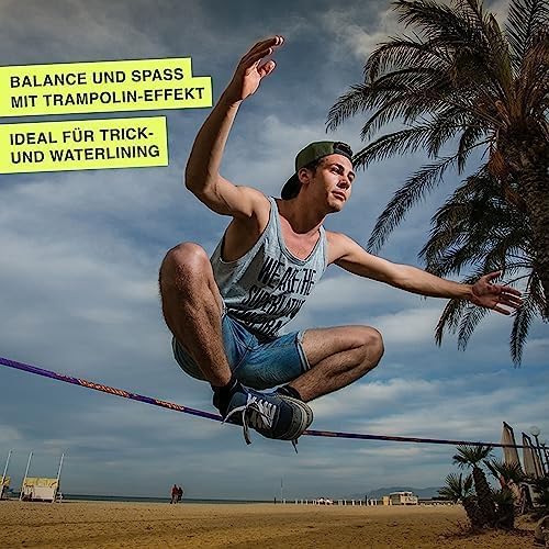 Gibbon Slacklines SurferLine | 30m Trick & Waterline Set | Inkl. Ratschenschutz & TreeWear | Einfach