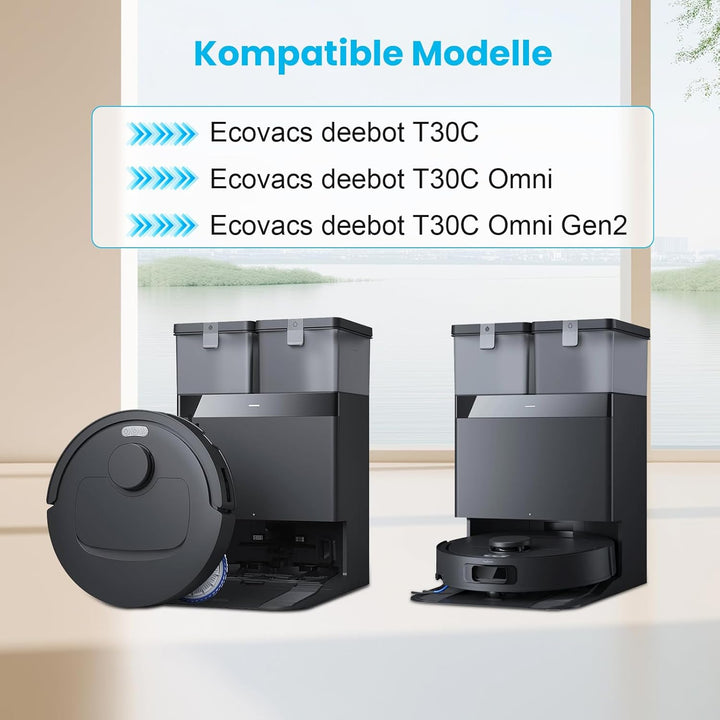 25 Stück Zubehör für Ecovacs Deebot T30C, T30C Omni, T30C Omni Gen2 Saugroboter Ersatzteile, 2 Haupt