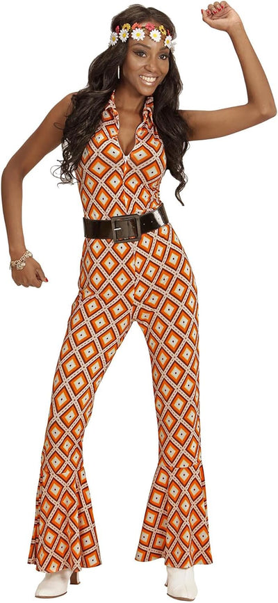 "70s LADY JUMPSUIT" rhombus - (M), M