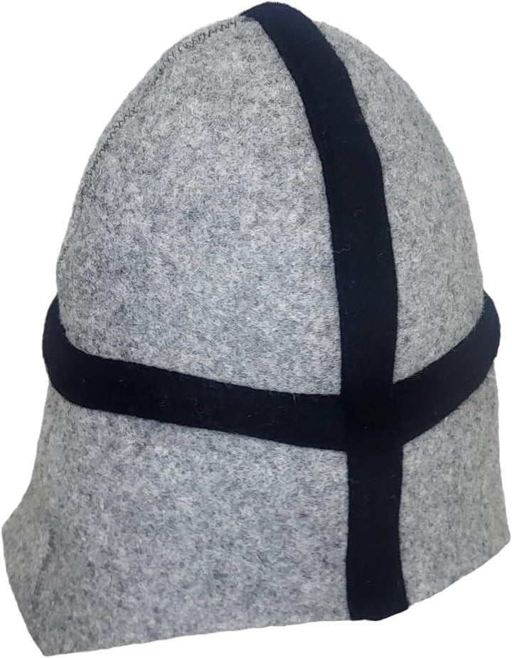 REMOwool Saunahut aus 100 % Wollfilz, Ritterhelm, schützt Ihren Kopf vor Hitze