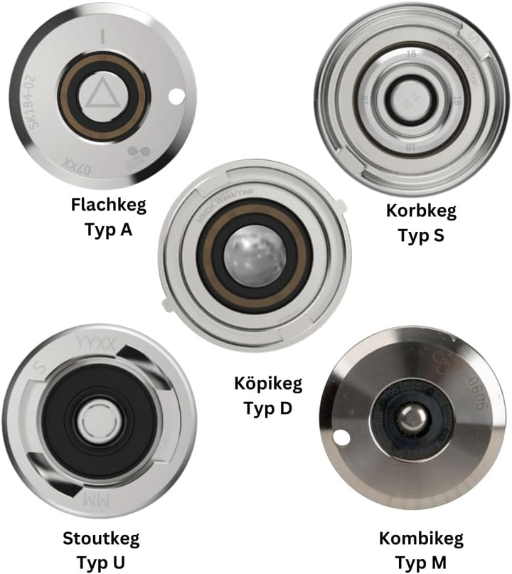 Reinigungsbehälter aus Edelstahl 10l mit Flachfitting (A) z.B. für Bit, Krombacher