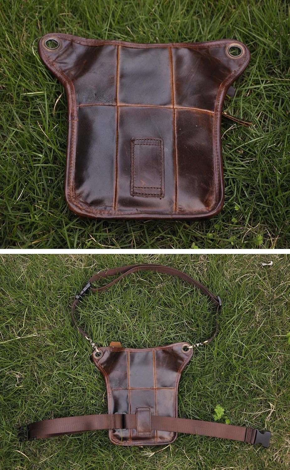 Le'aokuu Herren Echtes Leder Tasche Beinbeutel Beintasche Aussenbeintasche Hüfttasche Drop Leg Thigh