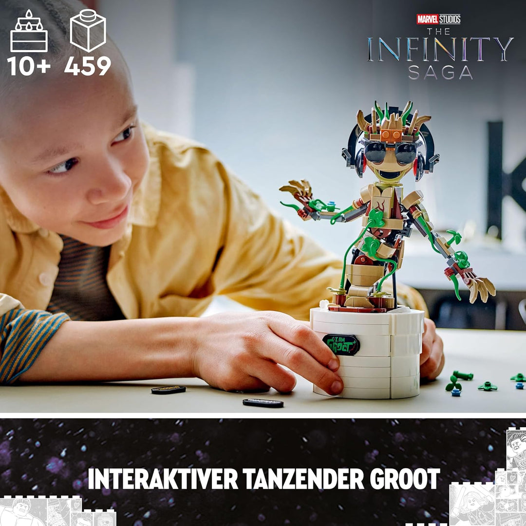 LEGO Marvel Tanzender Groot, animierte Minifigur eines Charakters aus Guardians of The Galaxy, inter