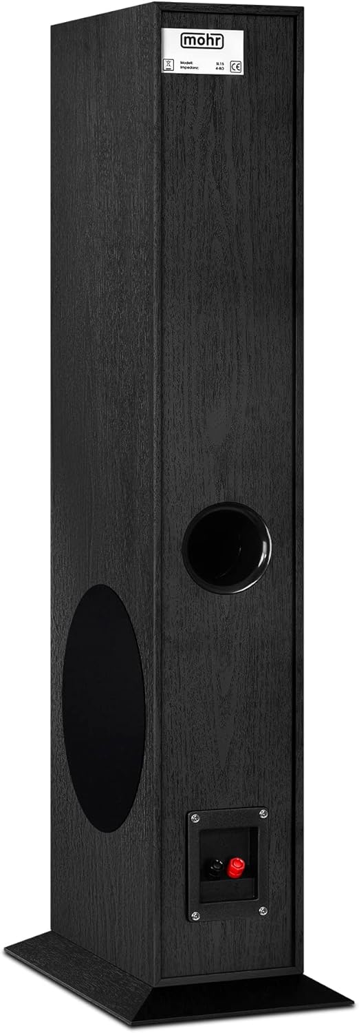 mohr 1 Paar Standlautsprecher SL15 schwarz Lautsprecherboxen, HiFi Klang zum günstigen Preis, Elegan