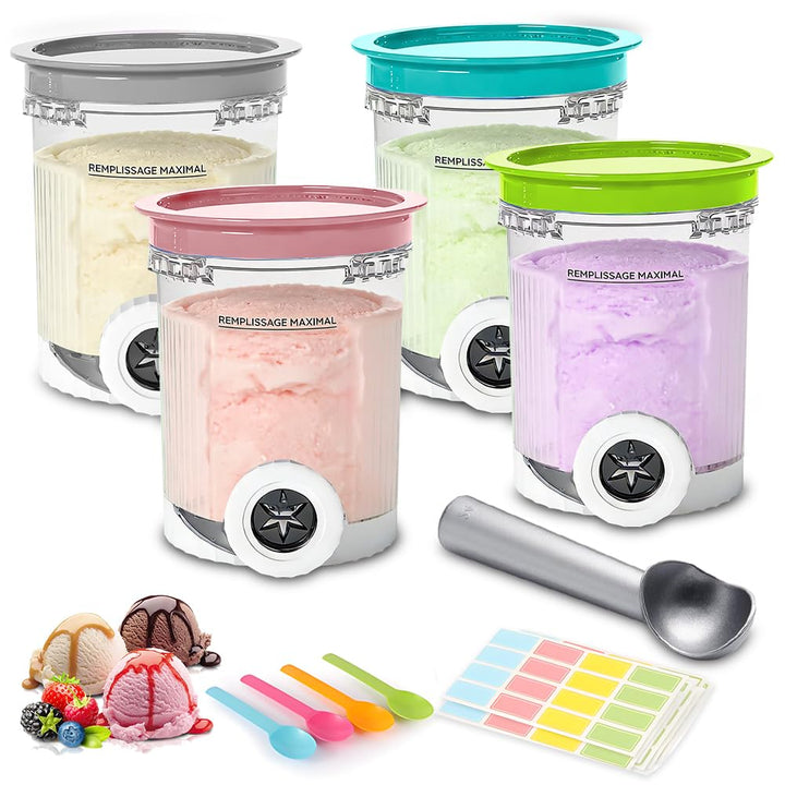 4 Stück für Ninja Swirl Behälter 500 ml, Kompatibel Ninja Creami Swirl Behälter, Ninja Eismaschine Z